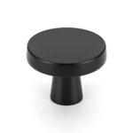OYX Black Knobs, 6 Pack Black Cabinet Knobs for Round Kitchen Cabinet Hardware Black Dresser Drawer Knobs Matte Black Cabinet Knobs Zinc Alloy Cabinet Door Knobs, Black Hardware for Cabinets