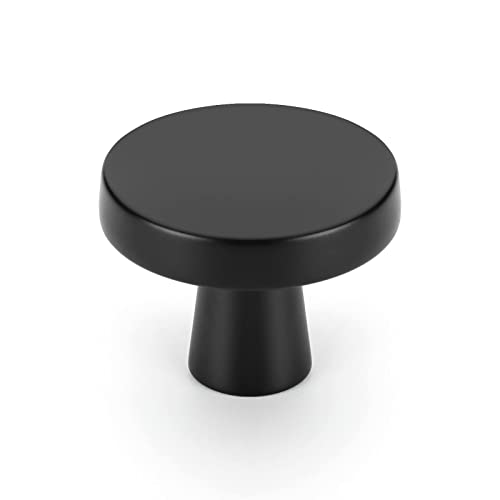 21ZUatyQs0L.jpg OYX Black Knobs, 6 Pack Black Cabinet Knobs for Round Kitchen Cabinet Hardware Black Dresser Drawer Knobs Matte Black Cabinet Knobs Zinc Alloy Cabinet Door Knobs, Black Hardware for Cabinets - Image 1