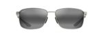 Maui Jim Men's and Women's Kaala Polarized Rectangular Sunglasses, Silver/Neutral Grey, Medium