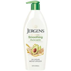 Jergens Oil-Infused Smoothing Avocado Moisturizer, 16.8 Fluid Ounces, with Avocado Oil and Oat Extract, for Visibly Replenished Skin, for All Skin Types