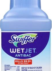 Swiffer WetJet Antibacterial Solution Refill for Floor Mopping and Cleaning, All Purpose Multi Surface Floor Cleaning Solution, Fresh Citrus Scent, 1.25 Liters
