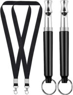 Dog Whistle, 2 Pack Adjustable Ultrasonic Dog Whistle to Stop Barking for Dogs, Recall Training, Professional Ultrasonic Silent Dog Whistle Training Control Tool for Dogs, with Black Strap Lanyard - Image 2