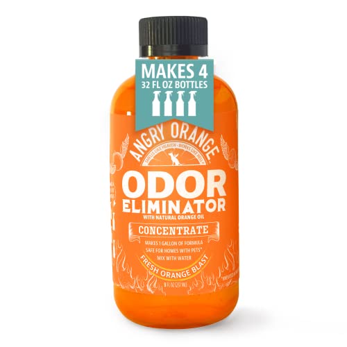 417SCCsejxL.jpg Angry Orange Pet Odor Eliminator for Home - 8oz Dog and Cat Pee Smell Remover for Carpet, Grass, Tile and Furniture - Citrus Concentrate, Makes 128oz of Liquid - Image 1