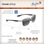 Maui Jim Men's and Women's Kaala Polarized Rectangular Sunglasses, Silver/Neutral Grey, Medium - Image 3