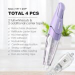 KILINEO Refillable Retractable White Out Correction Tape, Pen Shaped Whiteout Set, White Out Tape, Japanese Aesthetic Cute White Out for Office Supplies, 4 PCS (ZH-87) - Image 6
