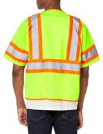 Pioneer Hi Vis Tricot Sleeved Safety Vest - High Visibility Reflective Tape - 4 Pockets - Yellow/Green - for Men & Women - Image 2