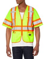 Pioneer Hi Vis Tricot Sleeved Safety Vest - High Visibility Reflective Tape - 4 Pockets - Yellow/Green - for Men & Women - Image 3