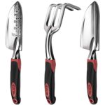 ESOW 11 Includes Hand, Transplant Trowel and Cultivator H Tool Set, 3 Piece Cast-Aluminum Heavy Duty Gardening Kit I, b