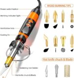 Wood Burning kit, Professional WoodBurning Pen Tool, DIY Creative Tools,Wood Burner for Embossing/Carving/Pyrography，Suitable for Beginners,Adults (orange) - Image 5