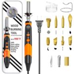 Wood Burning kit, Professional WoodBurning Pen Tool, DIY Creative Tools,Wood Burner for Embossing/Carving/Pyrography，Suitable for Beginners,Adults (orange)