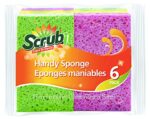 SCRUBIT Cellulose Scrub Sponge - Kitchen Cleaning Sponges for Dishes,Pans,Pots & More- 6 Pack Dishwashing Sponges - Colors May Vary