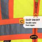 Pioneer Hi Vis Tricot Sleeved Safety Vest - High Visibility Reflective Tape - 4 Pockets - Yellow/Green - for Men & Women - Image 7