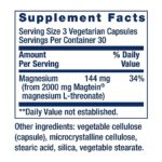 Life Extension Neuro-mag Magnesium L-threonate, Magnesium L-threonate, Brain Health, Memory & Attention, Gluten Free, Vegetarian, Non-GMO, 90 Vegetarian Capsules - Image 9