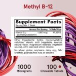 Jarrow Formulas Extra Strength Methyl B-12 1000 mcg - Dietary Supplement - 100 Lemon Flavored Chewable Tablets - Bioactive Vitamin B-12 - Supports Cellular Energy Production, Sleep & Brain Health - Image 7