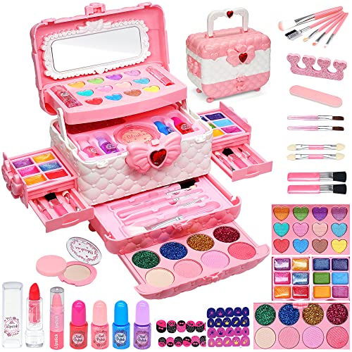 5151RfnYWsL.jpg Kids Makeup Kit for Girl - Kids Makeup Kit Toys for Girls,Play Real Makeup Girls Toys, Washable Make Up for Little Girls, Non ToxicToddlers Pretend Cosmetic Kits,Age3-12 Year Old Children Gift - Image 1
