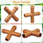 iRunning Drip Irrigation Fittings Barbed Cross Tee for 1/2" Irrigation Tubing(0.600" ID), 14 Pieces Barbed 4 Way Connectors, Drip Line 4 Way Couplings for Drip Sprinkler Garden Lawn Systems - Image 6