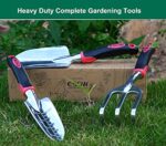 ESOW 11 Includes Hand, Transplant Trowel and Cultivator H Tool Set, 3 Piece Cast-Aluminum Heavy Duty Gardening Kit I, b - Image 3