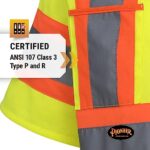 Pioneer Hi Vis Tricot Sleeved Safety Vest - High Visibility Reflective Tape - 4 Pockets - Yellow/Green - for Men & Women - Image 4