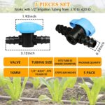 Gardrip Drip Irrigation 1/2" Switch Valve：5 Pack Drip Line 1/2 Inch Shut Off Valve Fits of 1/2 Inch Drip Irrigation Tubing (.570-.620" ID) for Garden Lawn Irrigation System - Image 6