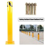 36” x 4.5 ” Safety Bollard Post Reflective Yellow Pipe Bollards Steel Parking Barrier Nocturnal Lifting Ground Barrier With 4 Free Anchor Bolts, Heavy Duty Powder Coated Safety Parking Barrier Post 11Ga(3MM) Base-8x8'' - Image 6