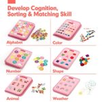 Busy Board for Toddlers Boys Girls Montessori Toys for 2 Year Old - 7 in 1 Preschool Learning Activities Toddler Travel Toys for Ages 2-4 with Life Skill, Alphabet, Number, Shape, Color,Animal,Weather - Image 6