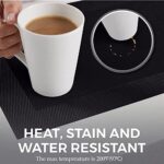 More Décor Dining Table Placemats, Washable Heat-Resistant PVC Vinyl Table Mats for Dining Room and Kitchen, Anti-Slip - Set of 6 -Black - Image 4