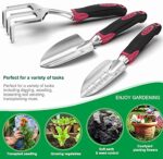 ESOW 11 Includes Hand, Transplant Trowel and Cultivator H Tool Set, 3 Piece Cast-Aluminum Heavy Duty Gardening Kit I, b - Image 2