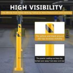 36” x 4.5 ” Safety Bollard Post Reflective Yellow Pipe Bollards Steel Parking Barrier Nocturnal Lifting Ground Barrier With 4 Free Anchor Bolts, Heavy Duty Powder Coated Safety Parking Barrier Post 11Ga(3MM) Base-8x8'' - Image 4