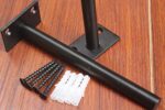 MHMYDZ 8 Pcs 6" Black Solid Steel Floating Shelf Bracket Blind Shelf Supports - Hidden Brackets for Floating Wood Shelves - Concealed Blind Shelf Support – Screws and Wall Plugs Included - Image 5