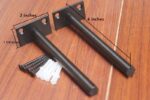 MHMYDZ 8 Pcs 6" Black Solid Steel Floating Shelf Bracket Blind Shelf Supports - Hidden Brackets for Floating Wood Shelves - Concealed Blind Shelf Support – Screws and Wall Plugs Included - Image 7