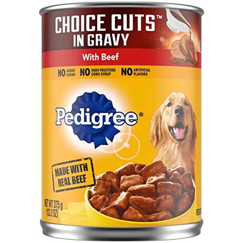 51kzqR1mKHL.jpg PEDIGREE CHOICE CUTS IN GRAVY Adult Canned Soft Wet Dog Food with Beef, 13.2 oz. Cans (Pack of 12) - Image 1