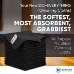 12" x 12" Buff Pro Multi-Surface Microfiber Cleaning Cloths | Black - 12 Pack | Premium Microfiber Towels for Cleaning Glass, Kitchens, Bathrooms, Automotive, Supplies & Products - Image 9