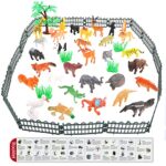 Animals Figure,54 Piece Mini Jungle Animals Toys Set,ValeforToy Realistic Wild Vinyl Plastic Animal Learning Party Favors Toys for Boys Girls Kids Toddlers Forest Small Animals Playset Cupcake Topper - Image 5
