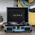 Victrola Journey Bluetooth Portable Suitcase Record Player – with Built-in Speakers, 3 Speed Vinyl Record Player, RCA Out, Headphone Jack (Turquoise) - Image 3
