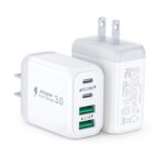 [2-Pack] 40W USB C Wall Plug, 4 Port Fast Charging Block PD 3.0 Multi Port Type C Adapter Cube for iPhone 16/15/14/13/12/11 Pro Max Plus/XR/SE,iPad/Pro/Mini/Air,AirPods4,watch10,Galaxy S25/S24,Ultra