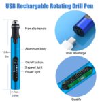 3-Speed Cordless Mini Drill Pen With 8 Small Drill Bits,Rechargeable Electric Hand Drill Pin Vise,Micro Drill Set For Jewelry Making,Resin,Plastic,Wood,Keychains DIY - Image 6