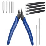 Catcan 12 Pieces Metal Puzzle Tool Set, DIY Metal Model Kit Including Clippers Edge Bending Tools Tab Twisting Tool Cylinder Cone Shape Bend Assist Tool 4 Metal Tweezers