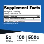 Nutricost Creatine Monohydrate Micronized Powder 500G, 5000mg Per Serv (5g) - Micronized Creatine Monohydrate, 100 Servings - Image 5