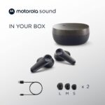 Motorola Sound Moto Buds 600 ANC - Active Noise Cancelling Wireless Earbuds, IPX5 Water-Proof, Snapdragon Sound & ENC, Apple & Android Compatible - Black - Image 3