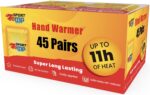 Odorless Hot Hand Warmer (45 Pairs) - Up to 11 Hours of Heat, Super Long Lasting - Easy, All Natural - Air Activated, for Body& Toes - Sport Temp