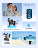 PQRQP Wireless Microphone for iPhone, iPad, Android(Lightning/USB C), Dual Microphones 20 H Battery Life, Mini Microphone, Cordless Double Mics for Video Recording, YouTube, TikTok, 164FT - Image 6