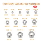 TWCC 405 Pcs SAE Hex Nuts Assortment Kit #2-56#4-40#6-32#8-32#10-24#10-32#12-24 1/4"-20 5/16"-18 3/8"-16 7/16"-14 1/2"-13 Stainless Hex Nuts Set - Image 7