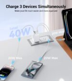 Retractable Wall Charger,40W Fast USB Charging Block,QC3.0+PD Fast Charger Adapter for iPhone 16/15/14/13,Galaxy S24/23,Pixel,Portable Wall Plug for Home Office Travel (with 2.6 FT Lightening Cable) - Image 6