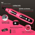 HARDELL Mini Cordless Rotary Tool, 5-Speed 3.7V rechargeable Kit with 61 Accessories, USB Charging Multi-Purpose Power Tool for Sanding, Polishing, Drilling, Etching, Engraving, DIY Crafts - Image 6