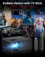 CiBest Mini Projector, 2025 Upgraded Full HD 1080P Support Video Projector, Portable Small Movie Projector, Compatible with iOS/Android/Windows/TV Stick/Box/USB/HDMI - Image 6