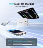 Retractable Wall Charger,40W Fast USB Charging Block,QC3.0+PD Fast Charger Adapter for iPhone 16/15/14/13,Galaxy S24/23,Pixel,Portable Wall Plug for Home Office Travel (with 2.6 FT Lightening Cable) - Image 7