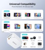 Retractable Wall Charger,40W Fast USB Charging Block,QC3.0+PD Fast Charger Adapter for iPhone 16/15/14/13,Galaxy S24/23,Pixel,Portable Wall Plug for Home Office Travel (with 2.6 FT Lightening Cable) - Image 4