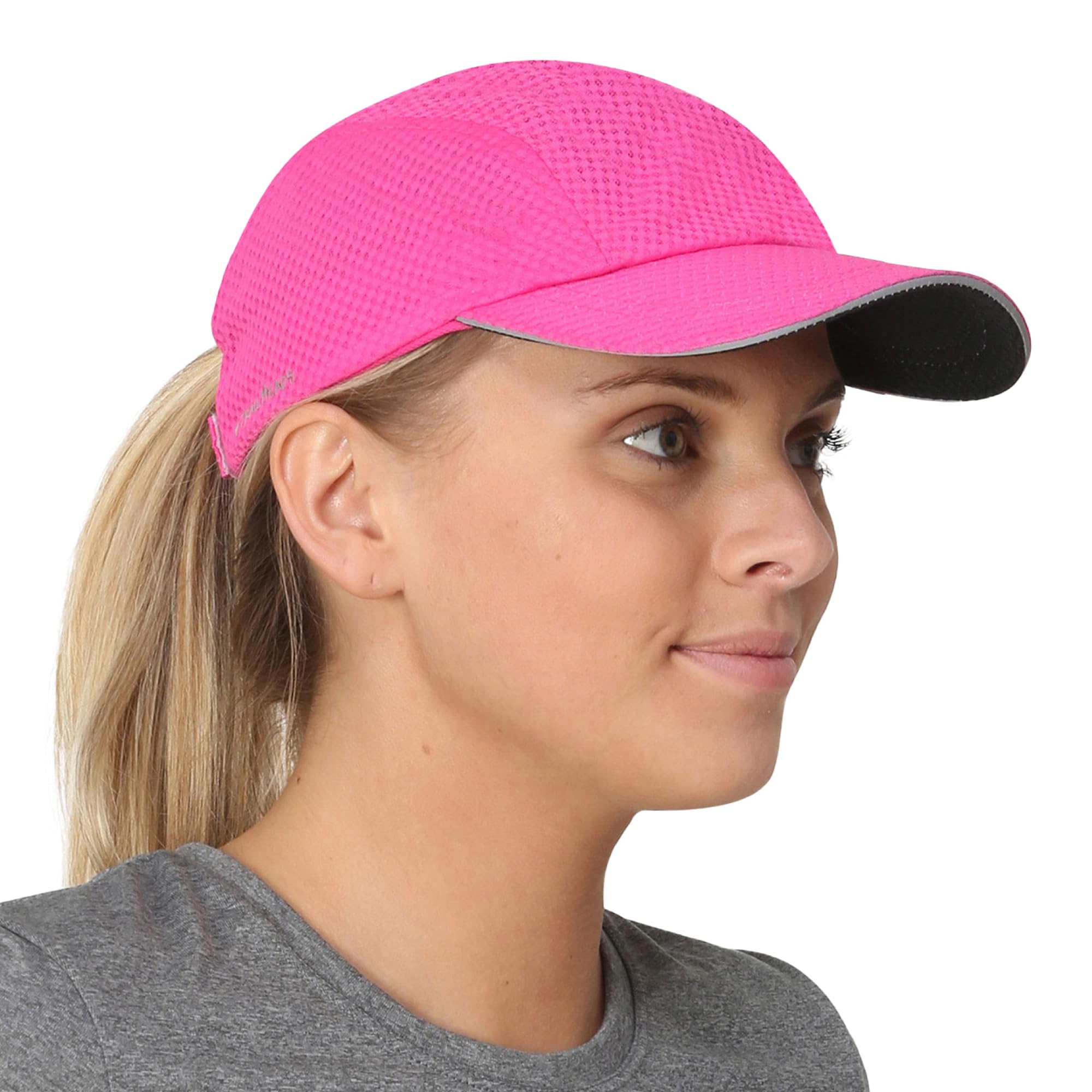 Version 1.0.0 TrailHeads Women's Race Day Performance Running Cap, Lightweight & Quick Drying Mesh Sports Hat with Reflective Trim - Pink Punch - Image 1