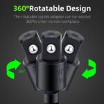 CIGOTU Right Angle Drill Adaptor,4-in-1 Impact Drill Bit Extension,360° Rotatable 1/4 3/8 1/2" Impact Grade Socket Adapter Set,105 Degree Angle Screwdriver Drill Bit for Household Workplace Industry - Image 4