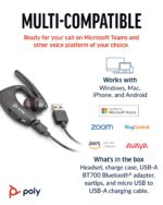 Poly Voyager 5200 UC Wireless Headset & Charging Case (Plantronics) - Single-Ear Headset w/Noise-Canceling Mic - Connect Mobile/Mac/PC via Bluetooth - Works w/Teams, Zoom - Image 2